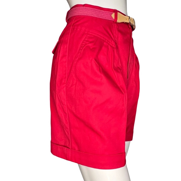 vintage 80s Casablanca : pleated fuchsia shorts - Picture 3 of 12